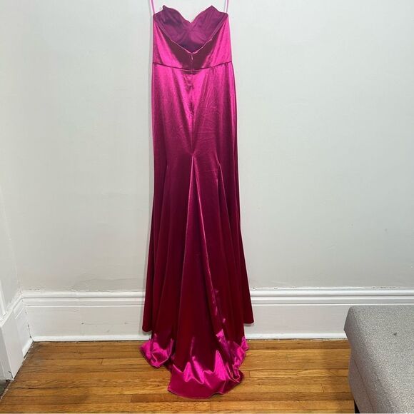 IEENA FOR MAC DUGGAL Pink Strapless Gown - Size 4 - Picture 2 of 12